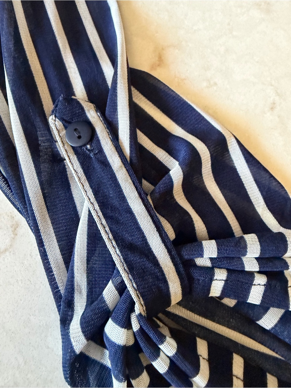 Bailey & Chloe Nautical Dk. Navy shirt Coastal Breezy Chic Sheer Lightweight XL - Picture 9 of 10
